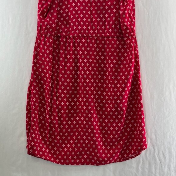 Gap Sleeveless Mini Dress Women S Drawstring Cinch Waist Side Pockets Floral Red - Picture 8 of 11